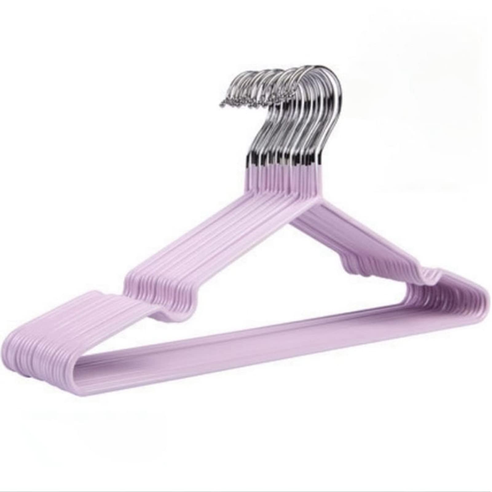 Non Slip Clothes Hangers Space Saving,Metal Hangers 10 Pack, Heavy Duty Rubber Coated Wire Hanger for Coat, Shirt, Dress, Heavy Duty Adult Hanger(purple)