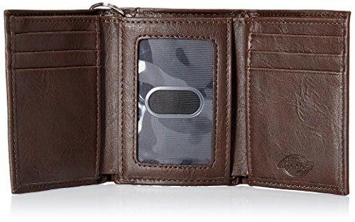 Dickies Men's Trifold Chain Wallet,Brown,One Size