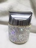 TISHAA Mini Makeup Table Trash Can Wastebasket Bathroom for Vanity Countertops (Small Crystal Bin)