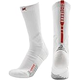 HideFxxx Basketball Socks for Men, Performance Cushioned Men's Athletic Crew Socks, Anti-Slip Sports Socks
