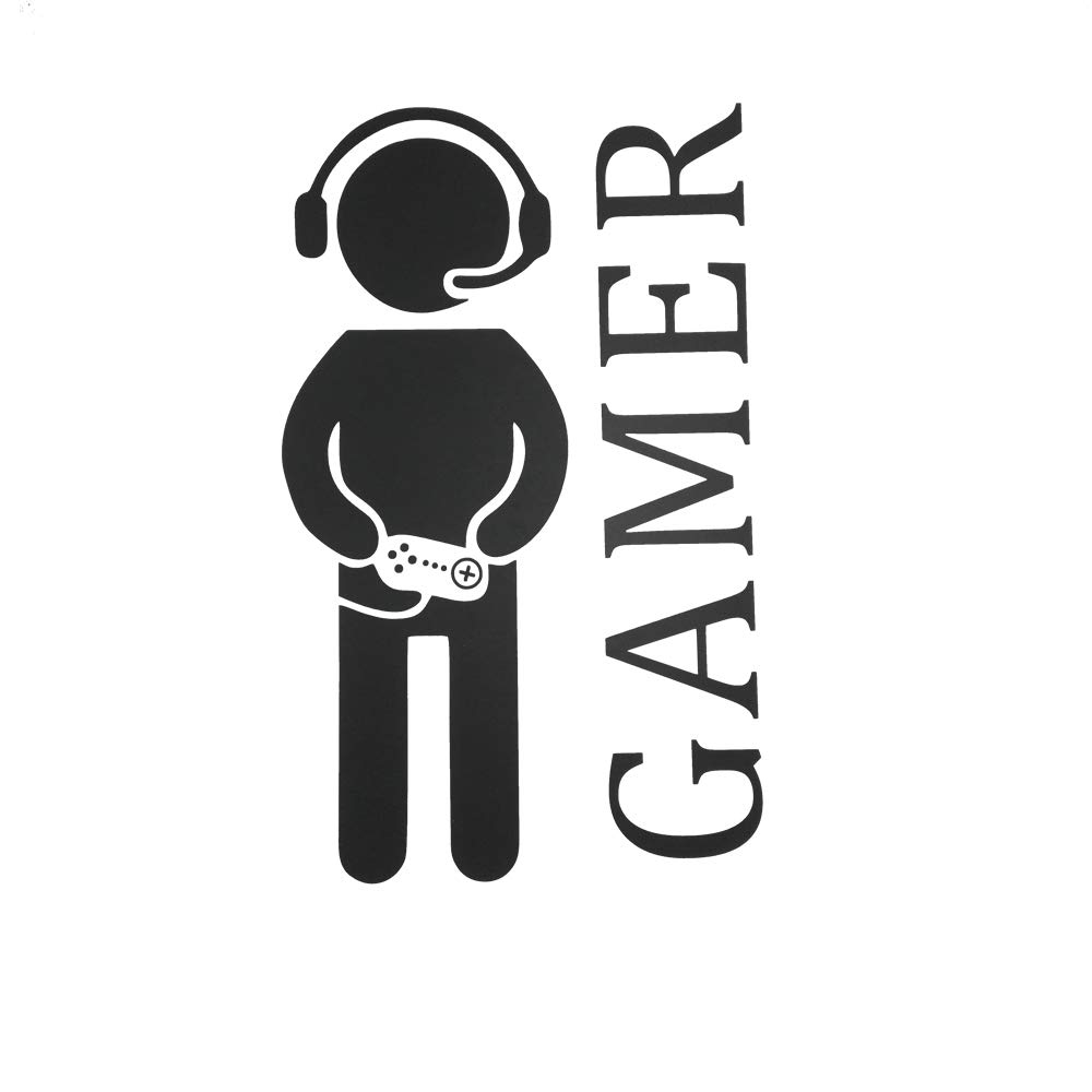 CHULAI Gamer with Controller Wall Decal, Boy Gamer Wall Stickers Murals, Vinyl Art Design Gamers World Wall Decor for Teen Kids Playroom Bedroom Home Decoration Wallpaper