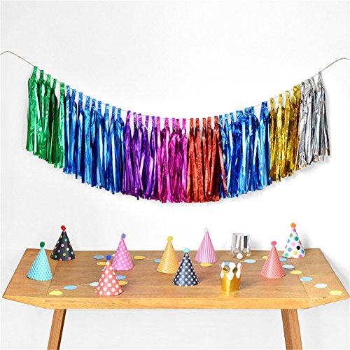 5 PCS DIY Tasseled Banner Paper Tassel Garland Novel Wedding Ceremony Party Supplies Photography Garland Hanging Ornament Decor Sky Blue