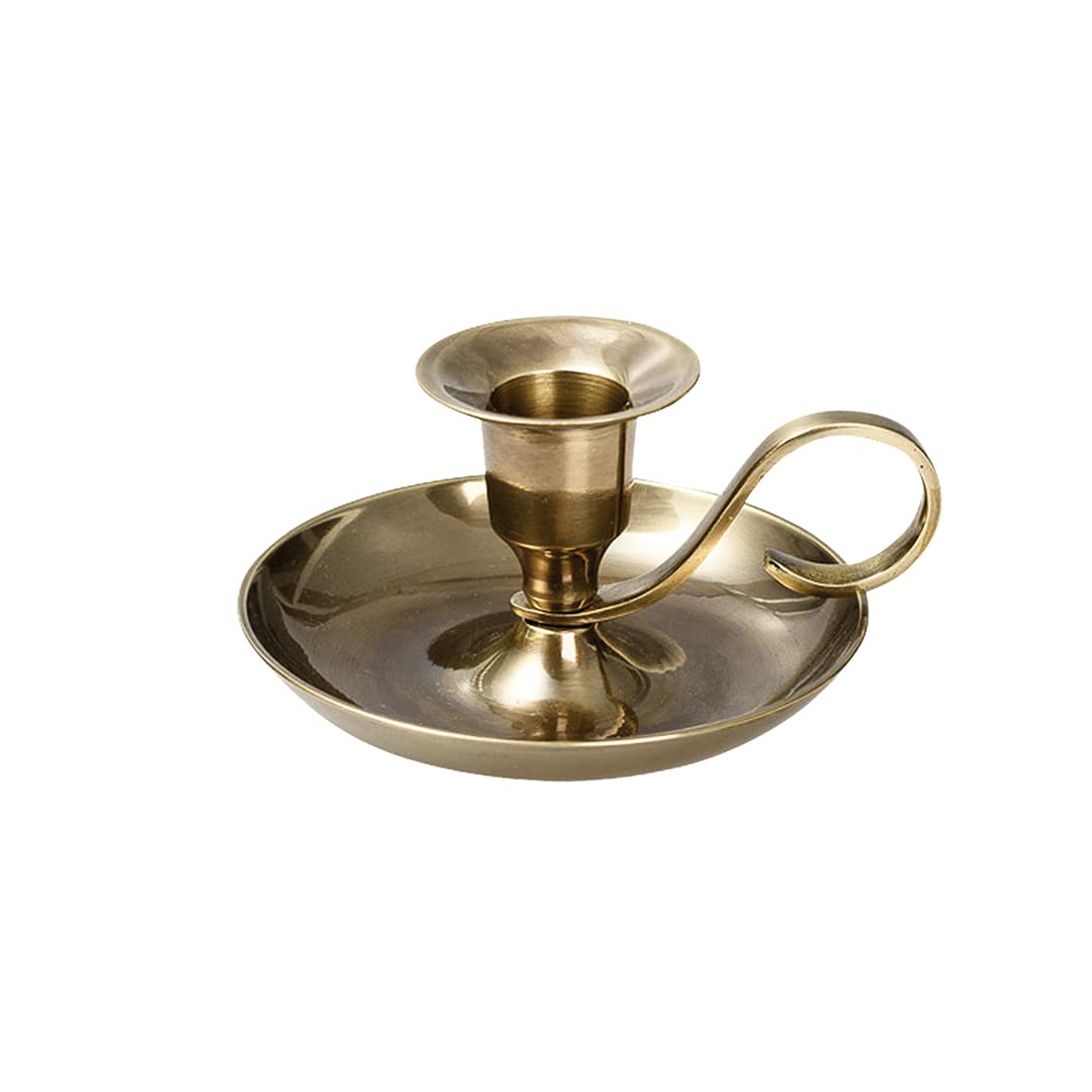 NKlaus Hand candlestick classic brass gold antique Candlestick height 5cm for candles up to Ø2cm Candlestick 10891