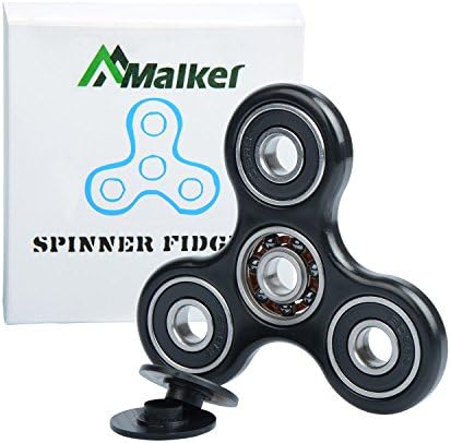 Malker Fidget Spinner - Decompression Hand Spinner Toy With Premium Hybrid Ceramic Bearing - Finger Toy, Perfect For ADD, ADHD, Anxiety, and Autism Adult Children,Black