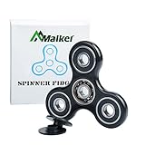 Malker Fidget Spinner - Decompression Hand Spinner Toy With Premium Hybrid Ceramic Bearing - Finger Toy, Perfect For ADD, ADHD, Anxiety, and Autism Adult Children,Black