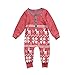 Baby Girl Boy Christmas Romper Jumpsuit Long Sleeve One-Piece Bodysuit Snowflake Deer Pajamas Outfit Clothes (12-18 Months, Red)