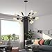 Electro bp; Vintage Metal Sputnik Large Chandelier Edison Light Fixture Industrial Starburst Lighting with 18-Lights Black Paint Finished