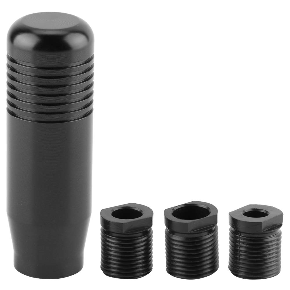 Gear Shift Knob, Universal Car Manual Knob Gear Shift Handle Head Shifter Lever Stick Auto Modification with Adapters (Black)