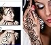 Henna Tattoo Stencil/Temporary Tattoo Temples Set of 8 Sheets,Indian Arabian Tattoo Reusable Stickers Stencils Body Art Designs for Hands