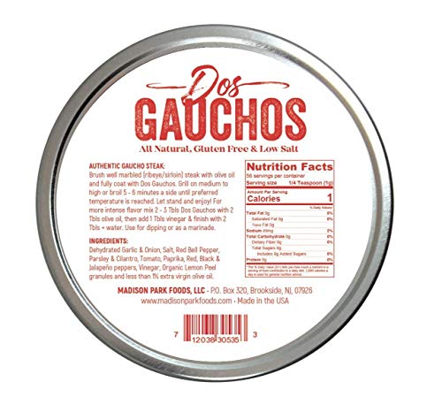 Dos Gauchos Argentina Steak Rub and Chimichurri Seasoning Spices, Gluten Free All Natural Low Salt N - coolthings.us