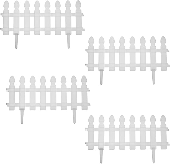 Amazon Com Liang 4pcs Plastic White Picket Fence Border Garden Landscape Edging Collections Etc Flexible Picket Fence Border For Garden Decorative Landscape Path Panels Home Kitchen