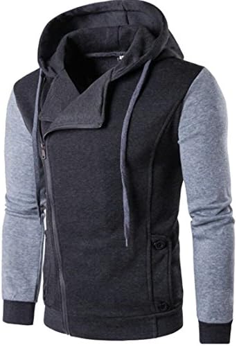 Tymhgt Men's Fashion Slim Fit Long Sleeve Hiphop Assassin Creed Hooded Sweatshirt Dark Grey XL