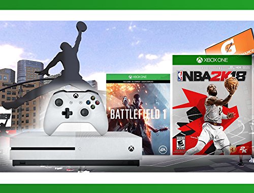 Xbox-One-S-500-GB-Battlefield-1-Console-NBA-2K18-WWE-2K16-Bundle-3-Items