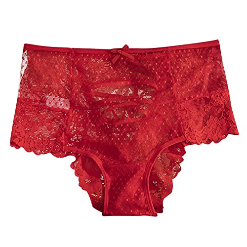 Women Bandage Design Sexy Lace Flower Underwear Mid Waist Transparent  Hollow Out Granny Panties plus Size Silk Red, Blue in Saudi Arabia | Whizz  Briefs