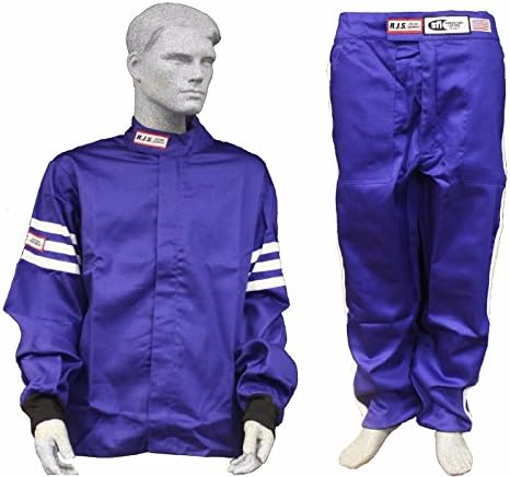 Racerdirect RJS Racing SFI 3.2A/1 Classic FIRE Suit Race Jacket & Pants Blue Size Adult 3X
