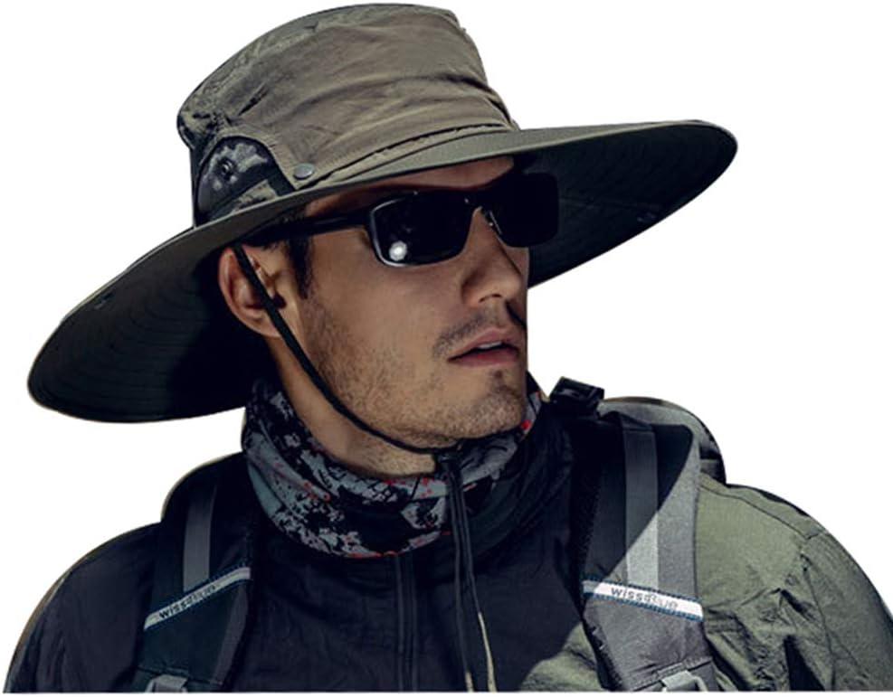 Folouse Sun Hat, Breathable Boonie Adjustable Sun Hat with UV Protection Wide Brim for Outdoor Fishing, Hiking, Safari