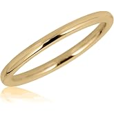 AVORA 10K Yellow Gold Plain Band Stackable Ring- Size 1-9