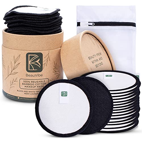 Reusable Cotton Pads for Face 16 Pack w/Laundry Bag & Cotton Face Pads Holder Reusable Face