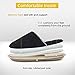 HomeTop Women’s Cozy Plush Fleece Slip On Memory Foam House Slippers (Medium / 7-8 B(M) US, Black)