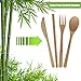 IFOLAINA Bamboo Flatware Set Utensils Reusable Travel Set Tableware Natural Wooden Dinnerware Camping Cutlery Knife Fork Spoon Straw with Cleaning Brush