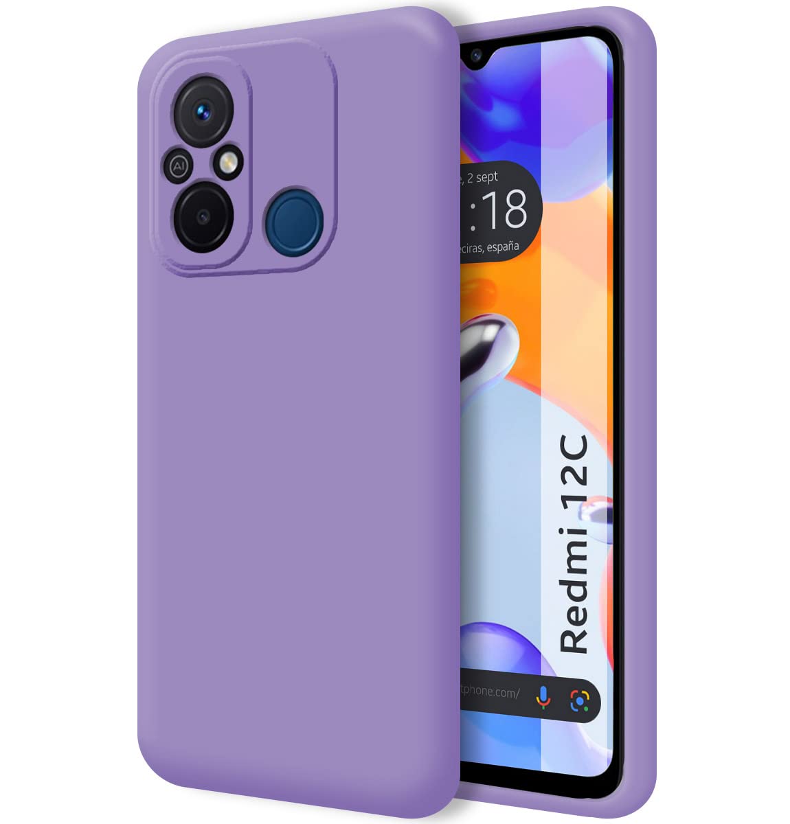 Tumundosmartphone Silicone Liquid Ultra Soft Case for Xiaomi Redmi 12C Purple