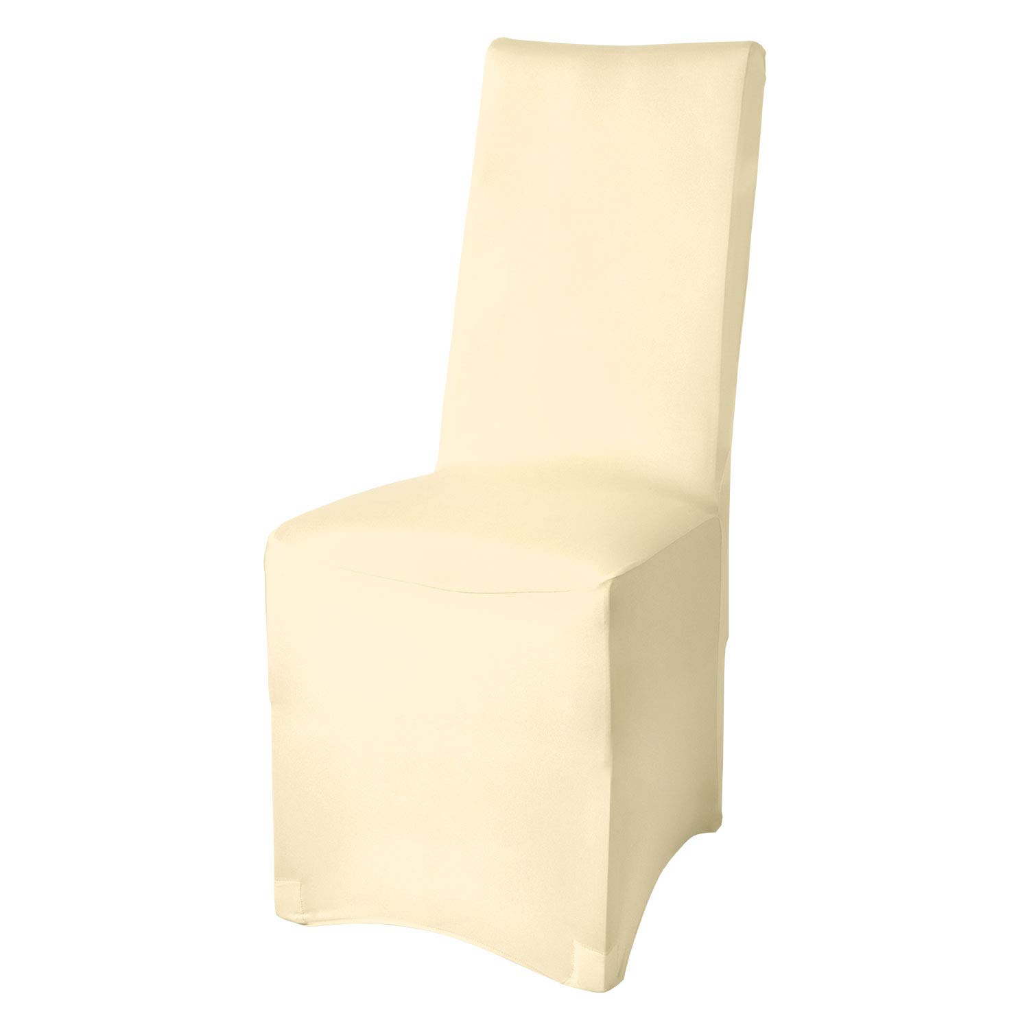 Beautissu Chair Slipcover 45x95cm Leona – Stretch Chair Cover for Dining Chair – Easyfit Stretch Chair Cover – Elastic Fitted Cover & Chair Protection – Cream