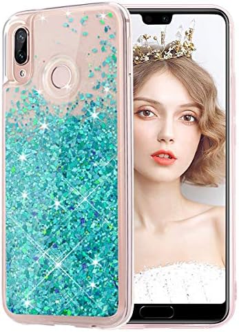 wlooo Phone Case for Huawei P20 Lite, p20 lite case, huawei p20 lite cover, p20 lite phone case, Glitter Liquid Quicksand Slim Girls Flowing Soft TPU Bumper Silicone Cover