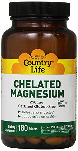 Country Life - Chelated Magnesium, 250 mg, 180 tablets