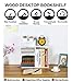 PAG Wood Desktop Bookshelf Assembled Countertop Bookcase Literature Holder Accessories Display Rack Office Supplies Desk Organizer, White