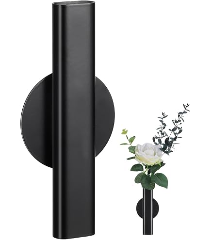 SUPVOX Wall Mounted Flower Vase 6.3 Inch Metal Tube Wall Flower Holder Decorative Planter for Home Entryway Bedroom Kitchen Decor Home