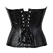 Kranchungel Women's Punk Rock Faux Leather Corset Retro Goth Waist Cincher Basque Bustier Large Black