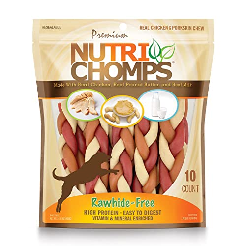 Nutri Chomps Dog Chews, 6inch Braids & Chews 6inch Twists, Easy to