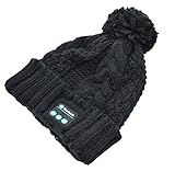 Winkeyes Outdoor Sports Bluetooth cap Music Hat Headphone Beanie Lovely Answer Phone Hat (black)