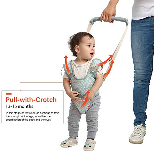 Handheld Baby Walking Harness for Kids, Detachable&Adjustable Toddler Walking Assistant with Crotch, Safe Standing & Walk Learning Helper for 6+ Months Baby