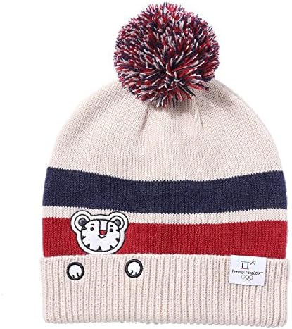 Soohorang Beanie Knitt Korea 2018 Pyeongchang Winter Olympics Mascot Beanie Beige