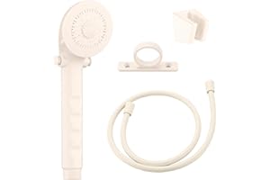 HANSENGROYI RV Shower Head with Hose, RV Outside Shower Parts with Pause Function, Outdoor Shower Replacement for RV, Camper, Van, Travel Trailer, Motorhome and Boat (Milky White)
