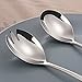 FOXAS Salad Servers 7.7-inch,Salad Fork and Spoon Set 18/8 Stainless Steel,Serving Tongs Set 304 Stainless Steel < Bon Appétit > Series