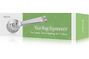 Aieve Tea Bag Squeezer, 2 Pack Stainless Steel Tea Bag Holder Tea Bag Tongs Tea Bag Spoon Tea Bags Strainer Clip for Gripping Ice Cubes
