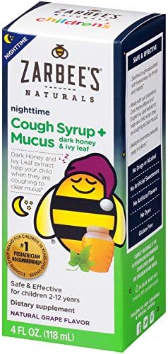 Zarbee's - Children's Cough Syrup + Mucus Reducer Nighttime Natural Grape Flavor - 4 oz.