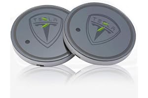 CoolKo LED Car Cup Holder Mat Pad Waterproof Bottle Drinks Coaster Built-in Light Compatible with Tesla Model X S 3 Y (Multicolor)