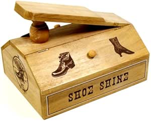 Caja limpieza zapatos zapato de madera caja de ...