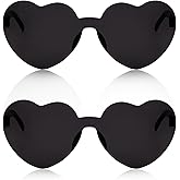 Uintoon Heart Sunglasses 2 Pairs Heart Shaped Glasses for Women Cute Funny Party Glasses Party Favors Accessories