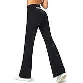 SUSORKEO High Waisted Tummy Control Flare Leggings for Women Black Thermal Bootcut Yoga Pants Casual Sweatpants with Pockets