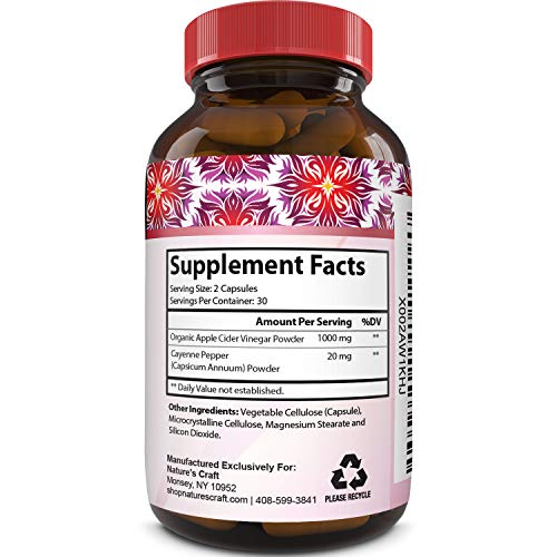 image for Bio Sense Apple Cider Vinegar Pills - For Weight Loss 1000 MG ACV Extr