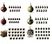 Small Christmas Ornaments - Pack of 96 - Balls - Pinecones - Packages - Each Ornament is 1