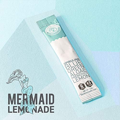 Amazon Com Squeeze Dried Mermaid Lemonade With Prebiotics Blue Green Algae And Lemon All Natural Non Gmo Gluten Free 30 Count Sticks Health Personal Care