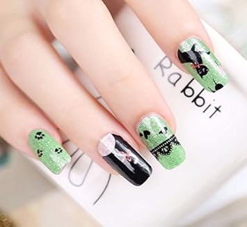Nail Art Folien Politur Aufkleber Schwarz Grün Bis Bald