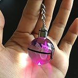 S-SO K9 Crystal 3D Pikachu Pokemon Go Elf ball Night LED light keychain ring
