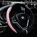 Valleycomfy Steering Wheel Cover with Microfiber Leather for Car Truck SUV 15 inch (Pink)