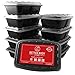 Meal Prep Food Containers by Better Body Kitchen ( Set of 10 ) – 2 Compartments and 28 oz Capacity for a Bigger Better Meal